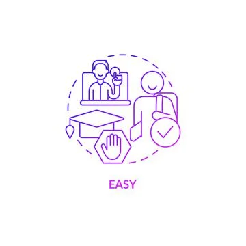 Easy purple gradient concept icon 库存插图