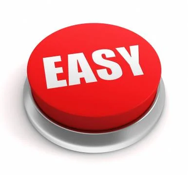 Easy push button concept 3d illustration Ilustração Stock