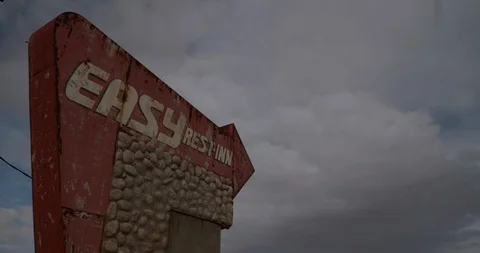 Easy Rest LOW angle sign Stock Footage 87485657