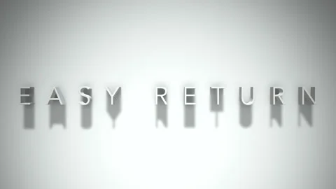 Easy return 3D title animation with shadows on a white background Stock Footage 297801829