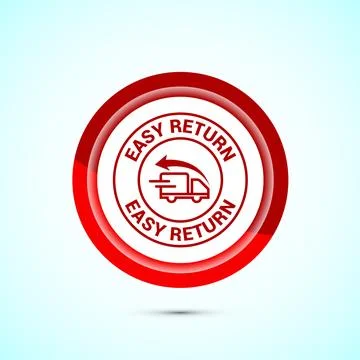 Easy return icon design illustration, Easy return label for product packagi.. Stock Illustration