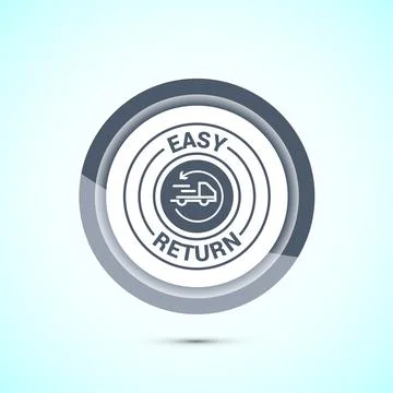 Easy return icon design illustration, Easy return label for product packagi.. Stock Illustration