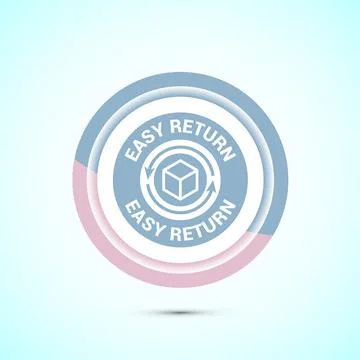 Easy return icon design illustration, Easy return label for product packagi.. 스톡 일러스트