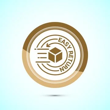 Easy return icon design illustration, Easy return label for product packagi.. Stock Illustration
