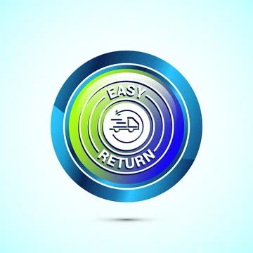 Easy return icon design illustration, Easy return label for product packagi.. Stockillustratie