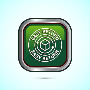 Easy return icon design illustration, Easy return label for product packagi.. Stock Illustration