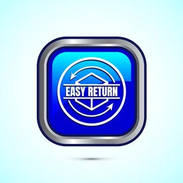 Easy return icon design illustration, Easy return label for product packagi.. Stock Illustration