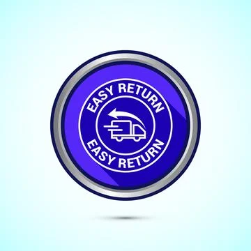 Easy return icon design illustration, Easy return label for product packagi.. Stockillustratie