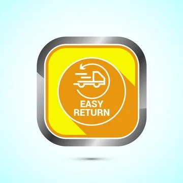 Easy return icon design illustration, Easy return label for product packagi.. Stock Illustration