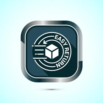 Easy return icon design illustration, Easy return label for product packagi.. Stock Illustration