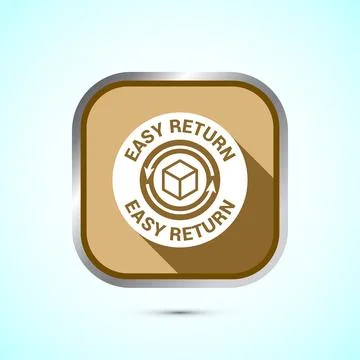 Easy return icon design illustration, Easy return label for product packagi.. Stock Illustration