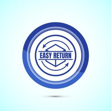 Easy return icon design illustration, Easy return label for product packagi.. Stockillustratie
