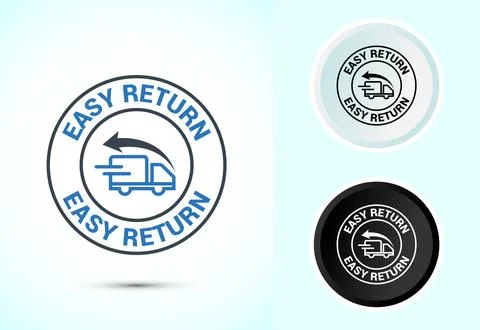 Easy return icon design illustration, Easy return label for product packaging Stock Illustration