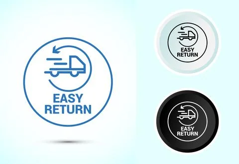 Easy return icon design illustration, Easy return label for product packaging Stock Illustration