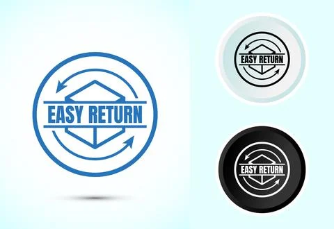 Easy return icon design illustration, Easy return label for product packaging Stock Illustration