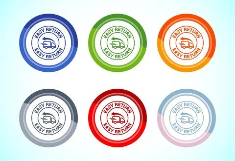 Easy return icon design illustration, Easy return label for product packagi.. Stock Illustration