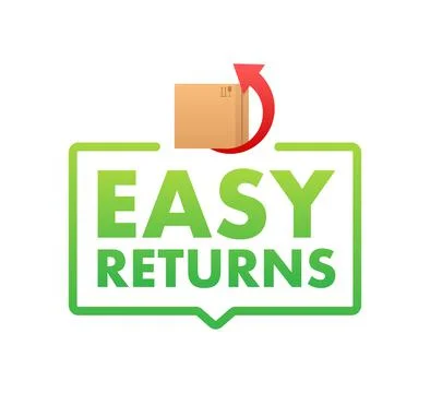 Easy Returns sign, label. Delivery service. Vector stock illustration. Stock Illustration