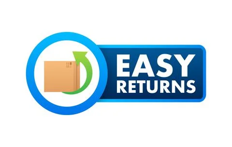 Easy Returns sign, label. Delivery service. Vector stock illustration. Stock Illustration