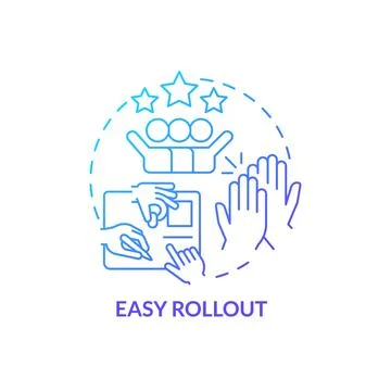 Easy rollout blue gradient concept icon Illustrazione stock