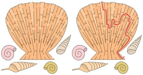 Easy shell maze Stock Illustration