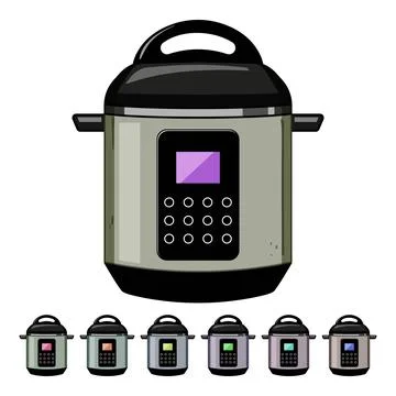 Easy slow cooker cartoon vector graphic Stock Illustration