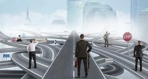 Easy solution of a businessman 스톡 일러스트