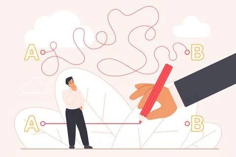 Easy solution to problem and career support, simple shortcut way from mentor for Stock Illustration