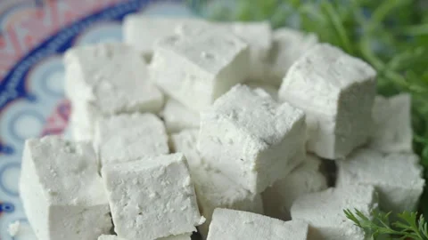 Easy steps to prepare fresh cheese with herbs in a kitchen Stock Footage 308690884