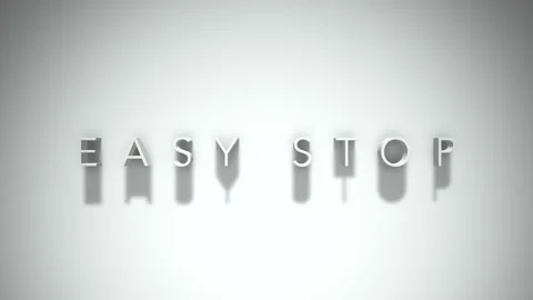 Easy stop 3D title animation with shadows on a white background Stock Footage 297511106
