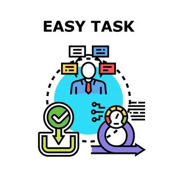 Easy task business process and efficient management Stock Illustration