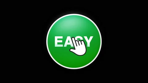 Easy Text Button Click Animation on Black Background and Green Screen Stock Footage 155669461