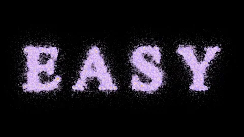 Easy Text Message of Flowers Black Background Alpha Matte Seamless Loop Stock Footage 129087020
