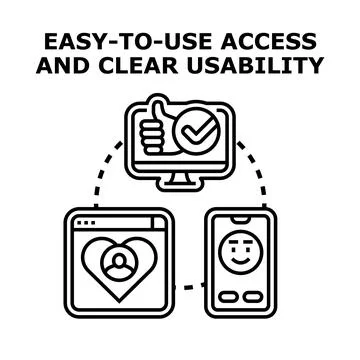Easy to use access and clear usability concept Stockillustratie