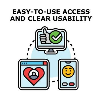 Easy to use access and clear usability concept Stock Illustration