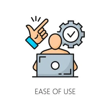 Easy of use. CMS. Content management system icon Stock Illustration