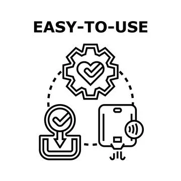 Easy to use concept illustration representing user friendly interface Ilustração Stock