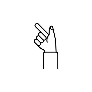 Easy use hand vector icon. Hand gesture icon line style Stock Illustration