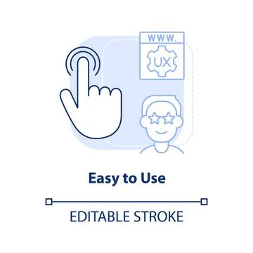 Easy to use light blue concept icon Stock Illustration