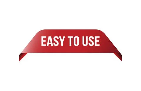 Easy to use red ribbon label banner. Open available now sign or easy to use.. Stock Illustration