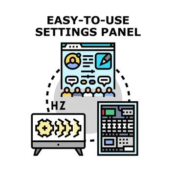 Easy to use settings panel concept Stock Illustration