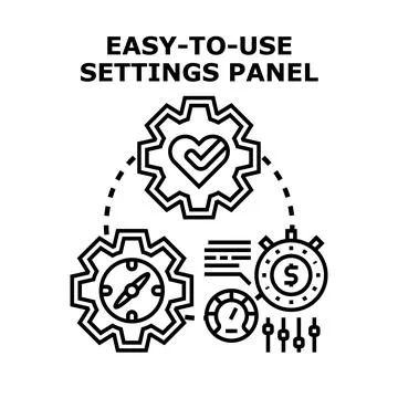Easy to use settings panel optimizing control Stock Illustration