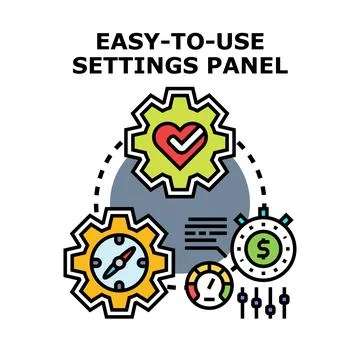 Easy to use settings panel optimizing control 스톡 일러스트