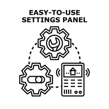 Easy to use settings panel optimizing smart home system Stock Illustration