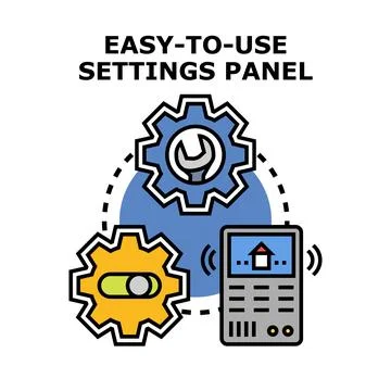 Easy to use settings panel optimizing smart home system Stock Illustration