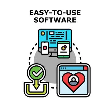Easy to use software concept for modern interface Illustrazione stock