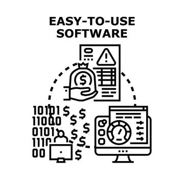Easy to use software creating profit growth Stock Illustration
