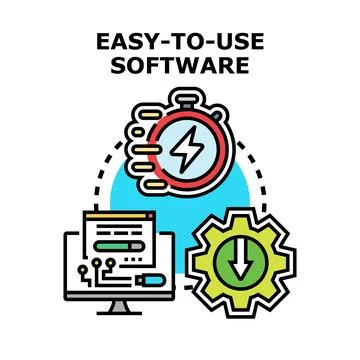 Easy to use software development and quick installation process Stock Illustration