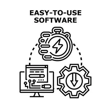 Easy to use software development and quick installation process Stock Illustration
