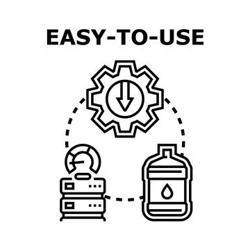Easy to use technology concept with data flow Stock Illustration
