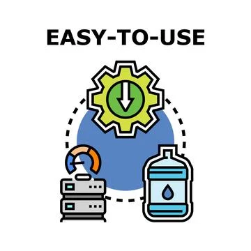 Easy to use technology concept with data flow Stock Illustration